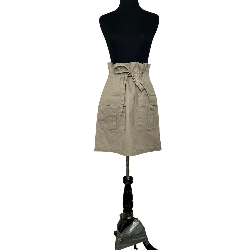 Rebecca Minkoff Beige Paperbag Bradley Paperbag Skirt Size Medium - Picture 9 of 14